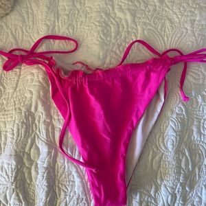 Hot pink ruffle bikini bottoms